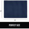 imageGORILLA GRIP Honeycomb Cat Litter Box Mat Two Layer Trapping Waste Mats Soft On Paws Litter Box Supplies and Essentials for Indoor Cats Traps Excess Water Resistant for Floors 30x24 GrayNavy