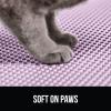 imageGORILLA GRIP Honeycomb Cat Litter Box Mat Two Layer Trapping Waste Mats Soft On Paws Litter Box Supplies and Essentials for Indoor Cats Traps Excess Water Resistant for Floors 30x24 GrayPurple