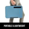 imageGORILLA GRIP Laptop Lap Desk with Phone Holder Pillow Cushion Desks Fit Laptops up to 156quot Tray Ledge Keep Computers in Place Portable Travel Workstation Essentials for Home Light Wood ColorSky Blue