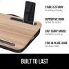imageGORILLA GRIP Laptop Lap Desk with Phone Holder Pillow Cushion Desks Fit Laptops up to 156quot Tray Ledge Keep Computers in Place Portable Travel Workstation Essentials for Home Light Wood ColorLight Wood