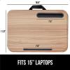imageGORILLA GRIP Laptop Lap Desk with Phone Holder Pillow Cushion Desks Fit Laptops up to 156quot Tray Ledge Keep Computers in Place Portable Travel Workstation Essentials for Home Light Wood ColorLight Wood