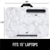 imageGORILLA GRIP Laptop Lap Desk with Phone Holder Pillow Cushion Desks Fit Laptops up to 156quot Tray Ledge Keep Computers in Place Portable Travel Workstation Essentials for Home Light Wood ColorMarble