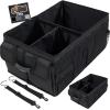 imageGORILLA GRIP Large Capacity Sturdy Trunk Storage Organizer Slip and Water Resistant Collapsible Organization Container for Car Sedan or SUV Multi Compartment Box Vehicle Accessories BlackBlack