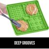 imageGORILLA GRIP Lick Mat for Dogs Deep Grooves for Dog and Cat Enrichment Toy Strong Suction Grip Freezer Safe BPA Free Silicone Licking Pad for Bath Grooming Nail Trimming Orange Purple 2 Pack BlackGreenOrangeRoyal Blue