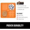 imageGORILLA GRIP Lick Mat for Dogs Deep Grooves for Dog and Cat Enrichment Toy Strong Suction Grip Freezer Safe BPA Free Silicone Licking Pad for Bath Grooming Nail Trimming Orange Purple 2 Pack OrangePurple