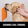 imageGORILLA GRIP Lick Mat for Dogs Deep Grooves for Dog and Cat Enrichment Toy Strong Suction Grip Freezer Safe BPA Free Silicone Licking Pad for Bath Grooming Nail Trimming Orange Purple 2 Pack OrangePurple