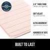 imageGORILLA GRIP Memory Foam Bath Mat Soft Absorbent US Designed Bathroom Rug Gripping Dots Machine Washable Bathmat Cushioned Floor Mats Shower Sink Rugs Room Dcor Accessories 24x17 Graphite GrayStriped Pink