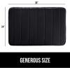 imageGORILLA GRIP Memory Foam Bath Mat Soft Absorbent US Designed Bathroom Rug Gripping Dots Machine Washable Bathmat Cushioned Floor Mats Shower Sink Rugs Room Dcor Accessories 24x17 Graphite GrayStriped Black
