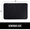 imageGORILLA GRIP Memory Foam Bath Mat Soft Absorbent US Designed Bathroom Rug Gripping Dots Machine Washable Bathmat Cushioned Floor Mats Shower Sink Rugs Room Dcor Accessories 24x17 Graphite GrayStriped Black