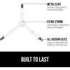 imageGORILLA GRIP Patent Pending Bed Sheet Holders Adjustable Elastic Fasteners with Metal Clips Keep in Place Fitted Bedding Straps Firm Tight Suspenders for Mattress US Designed 4 Pack WhiteWhite