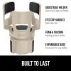 imageGORILLA GRIP Patent Pending Car Cup Holder Expander Keeps Large Drink Cups Secure Expands Fits Yeti HydroFlask Stanley 18 to 48oz Large Water Bottles Coffee Mug Adjustable Arms Insert GrayTan