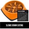 imageGORILLA GRIP Patent Pending Slow Feeder Dog Bowls Interactive Puzzle Toy for Dogs and Cats Food Training Keeps Pets Busy and Prevents Puppy Overeating All Breeds 100 BPA Free 1 Cup GrayOrange