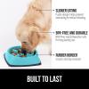 imageGORILLA GRIP Patent Pending Slow Feeder Dog Bowls Interactive Puzzle Toy for Dogs and Cats Food Training Keeps Pets Busy and Prevents Puppy Overeating All Breeds 100 BPA Free 1 Cup GrayTurquoise