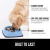 imageGORILLA GRIP Patent Pending Slow Feeder Dog Bowls Interactive Puzzle Toy for Dogs and Cats Food Training Keeps Pets Busy and Prevents Puppy Overeating All Breeds 100 BPA Free 1 Cup GrayLight Blue