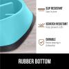imageGORILLA GRIP Patent Pending Slow Feeder Dog Bowls Interactive Puzzle Toy for Dogs and Cats Food Training Keeps Pets Busy and Prevents Puppy Overeating All Breeds 100 BPA Free 1 Cup GrayTurquoise