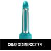 imageGORILLA GRIP Patented BPAFree Sharp Stainless Steel Swivel Vegetable Peeler Comfortable Handle Potato Peelers Smooth Peeling Peel Carrots Apple Includes Blade Cover Kitchen Tool BlackTurquoise