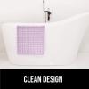 imageGORILLA GRIP Patented Bath Tub Shower Mat Machine Washable Bathtub Floor Liner Mats Suction Cups and Drain Holes to Keep Tubs Clean Soft on Feet Bathroom Essentials 35x16 Inch ClearPurple Translucent