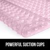 imageGORILLA GRIP Patented Bath Tub Shower Mat Machine Washable Bathtub Floor Liner Mats Suction Cups and Drain Holes to Keep Tubs Clean Soft on Feet Bathroom Essentials 35x16 Inch ClearLight Pink Translucent