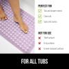 imageGORILLA GRIP Patented Bath Tub Shower Mat Machine Washable Bathtub Floor Liner Mats Suction Cups and Drain Holes to Keep Tubs Clean Soft on Feet Bathroom Essentials 35x16 Inch ClearPurple Translucent