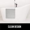 imageGORILLA GRIP Patented Bath Tub Shower Mat Machine Washable Bathtub Floor Liner Mats Suction Cups and Drain Holes to Keep Tubs Clean Soft on Feet Bathroom Essentials 35x16 Inch ClearGray Translucent