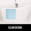 imageGORILLA GRIP Patented Bath Tub Shower Mat Machine Washable Bathtub Floor Liner Mats Suction Cups and Drain Holes to Keep Tubs Clean Soft on Feet Bathroom Essentials 35x16 Inch ClearBlue Translucent