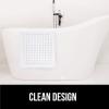 imageGORILLA GRIP Patented Bath Tub Shower Mat Machine Washable Bathtub Floor Liner Mats Suction Cups and Drain Holes to Keep Tubs Clean Soft on Feet Bathroom Essentials 35x16 Inch ClearWhite Opaque