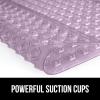 imageGORILLA GRIP Patented Bath Tub Shower Mat Machine Washable Bathtub Floor Liner Mats Suction Cups and Drain Holes to Keep Tubs Clean Soft on Feet Bathroom Essentials 35x16 Inch ClearPurple Translucent