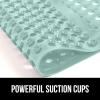 imageGORILLA GRIP Patented Bath Tub Shower Mat Machine Washable Bathtub Floor Liner Mats Suction Cups and Drain Holes to Keep Tubs Clean Soft on Feet Bathroom Essentials 35x16 Inch ClearMint Opaque