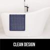imageGORILLA GRIP Patented Bath Tub Shower Mat Machine Washable Bathtub Floor Liner Mats Suction Cups and Drain Holes to Keep Tubs Clean Soft on Feet Bathroom Essentials 35x16 Inch ClearNavy Opaque