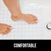 imageGORILLA GRIP Patented Bath Tub Shower Mat Machine Washable Bathtub Floor Liner Mats Suction Cups and Drain Holes to Keep Tubs Clean Soft on Feet Bathroom Essentials 35x16 Inch ClearClear