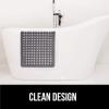 imageGORILLA GRIP Patented Bath Tub Shower Mat Machine Washable Bathtub Floor Liner Mats Suction Cups and Drain Holes to Keep Tubs Clean Soft on Feet Bathroom Essentials 35x16 Inch ClearGray Opaque