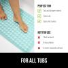imageGORILLA GRIP Patented Bath Tub Shower Mat Machine Washable Bathtub Floor Liner Mats Suction Cups and Drain Holes to Keep Tubs Clean Soft on Feet Bathroom Essentials 35x16 Inch ClearGreen Translucent
