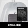 imageGORILLA GRIP Patented Bath Tub Shower Mat Machine Washable Bathtub Floor Liner Mats Suction Cups and Drain Holes to Keep Tubs Clean Soft on Feet Bathroom Essentials 35x16 Inch ClearCharcoal Opaque