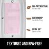 imageGORILLA GRIP Patented Bath Tub Shower Mat Machine Washable Bathtub Floor Liner Mats Suction Cups and Drain Holes to Keep Tubs Clean Soft on Feet Bathroom Essentials 35x16 Inch ClearLight Pink Translucent