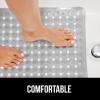 imageGORILLA GRIP Patented Bath Tub Shower Mat Machine Washable Bathtub Floor Liner Mats Suction Cups and Drain Holes to Keep Tubs Clean Soft on Feet Bathroom Essentials 35x16 Inch ClearGray Translucent