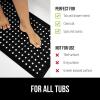 imageGORILLA GRIP Patented Bath Tub Shower Mat Machine Washable Bathtub Floor Liner Mats Suction Cups and Drain Holes to Keep Tubs Clean Soft on Feet Bathroom Essentials 35x16 Inch ClearBlack Opaque