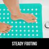 imageGORILLA GRIP Patented Bath Tub Shower Mat Machine Washable Bathtub Floor Liner Mats Suction Cups and Drain Holes to Keep Tubs Clean Soft on Feet Bathroom Essentials 35x16 Inch ClearTurquoise Opaque