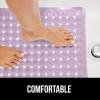 imageGORILLA GRIP Patented Bath Tub Shower Mat Machine Washable Bathtub Floor Liner Mats Suction Cups and Drain Holes to Keep Tubs Clean Soft on Feet Bathroom Essentials 35x16 Inch ClearPurple Translucent