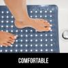 imageGORILLA GRIP Patented Bath Tub Shower Mat Machine Washable Bathtub Floor Liner Mats Suction Cups and Drain Holes to Keep Tubs Clean Soft on Feet Bathroom Essentials 35x16 Inch ClearNavy Translucent