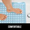 imageGORILLA GRIP Patented Bath Tub Shower Mat Machine Washable Bathtub Floor Liner Mats Suction Cups and Drain Holes to Keep Tubs Clean Soft on Feet Bathroom Essentials 35x16 Inch ClearBlue Translucent