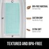 imageGORILLA GRIP Patented Bath Tub Shower Mat Machine Washable Bathtub Floor Liner Mats Suction Cups and Drain Holes to Keep Tubs Clean Soft on Feet Bathroom Essentials 35x16 Inch ClearGreen Translucent