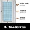 imageGORILLA GRIP Patented Bath Tub Shower Mat Machine Washable Bathtub Floor Liner Mats Suction Cups and Drain Holes to Keep Tubs Clean Soft on Feet Bathroom Essentials 35x16 Inch ClearBlue Translucent