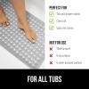 imageGORILLA GRIP Patented Bath Tub Shower Mat Machine Washable Bathtub Floor Liner Mats Suction Cups and Drain Holes to Keep Tubs Clean Soft on Feet Bathroom Essentials 35x16 Inch ClearGray Translucent