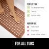imageGORILLA GRIP Patented Bath Tub Shower Mat Machine Washable Bathtub Floor Liner Mats Suction Cups and Drain Holes to Keep Tubs Clean Soft on Feet Bathroom Essentials 35x16 Inch ClearBrown Translucent