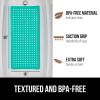 imageGORILLA GRIP Patented Bath Tub Shower Mat Machine Washable Bathtub Floor Liner Mats Suction Cups and Drain Holes to Keep Tubs Clean Soft on Feet Bathroom Essentials 35x16 Inch ClearTurquoise Opaque
