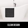 imageGORILLA GRIP Patented Bath Tub Shower Mat Machine Washable Bathtub Floor Liner Mats Suction Cups and Drain Holes to Keep Tubs Clean Soft on Feet Bathroom Essentials 35x16 Inch ClearBlack Opaque