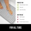 imageGORILLA GRIP Patented Bath Tub Shower Mat Machine Washable Bathtub Floor Liner Mats Suction Cups and Drain Holes to Keep Tubs Clean Soft on Feet Bathroom Essentials 35x16 Inch ClearGray Opaque