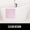 imageGORILLA GRIP Patented Bath Tub Shower Mat Machine Washable Bathtub Floor Liner Mats Suction Cups and Drain Holes to Keep Tubs Clean Soft on Feet Bathroom Essentials 35x16 Inch ClearLight Pink Translucent