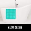 imageGORILLA GRIP Patented Bath Tub Shower Mat Machine Washable Bathtub Floor Liner Mats Suction Cups and Drain Holes to Keep Tubs Clean Soft on Feet Bathroom Essentials 35x16 Inch ClearTurquoise Opaque