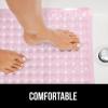 imageGORILLA GRIP Patented Bath Tub Shower Mat Machine Washable Bathtub Floor Liner Mats Suction Cups and Drain Holes to Keep Tubs Clean Soft on Feet Bathroom Essentials 35x16 Inch ClearLight Pink Translucent